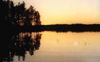 Mitternachtssonne am See